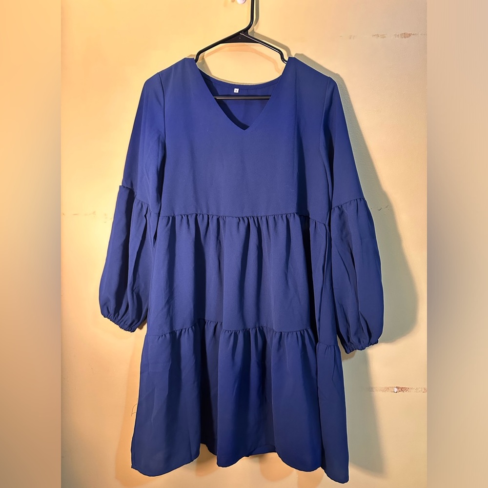 Blue classic dress, wear causal or for a wedding